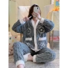 Bộ đồ ngủ tay dài nỉ dày giữ ấm thời trang thu đông, giá chỉ 249.900₫ 8