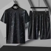 Bộ Đồ Thể Thao Nam Plus Size Ice Silk Dáng Rộng Ngắn Tay, Quần Short 25.4.10, 102.984₫