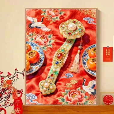 Bộ đồ thêu chữ thập may mắn 2.026 – Phong cách Trung Quốc mới, in đầy đủ, giá ưu đãi 316k