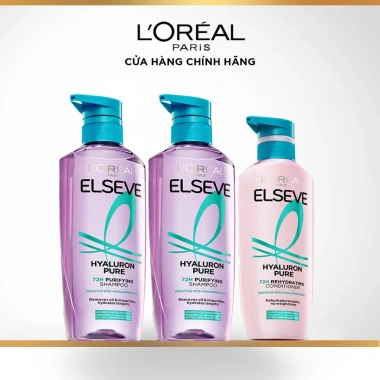 Bộ đôi Gội Dầu Xả Elseve HA 72H + L'Oreal Pure 620ml/375ml – Bồng tóc, Giá 493k