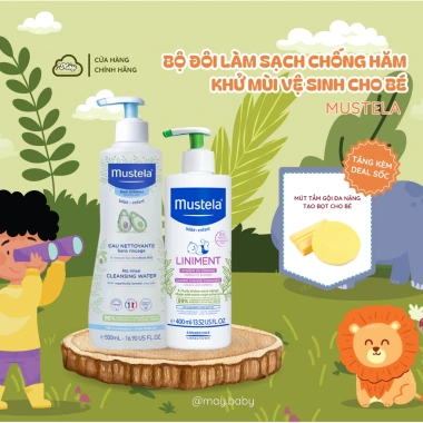 Bộ đôi Mustela vệ sinh thay bỉm chống hăm, khử mùi hôi cho bé sơ sinh – Nội địa Pháp, giá ưu đãi 990.000₫