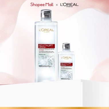 Bộ đôi Nước tẩy trang 3 in 1 L Oreal Paris Crystal Revitalift Micellar cho da dầu mụn 400ml và 95ml Giá chỉ 234.000 VND