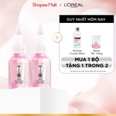 Bộ đôi Peel sáng da L'Oréal Paris Glycolic‑Bright 25ml – Giảm giá 799.000đ, loại bỏ tế bào chết, giảm đốm nâu