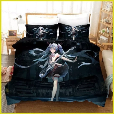 Bộ Drap Giường Đôi 3IN1 Hatsune Miku SY3 - Anime Vocaloid, Gối Thoải Mái, 379,080₫