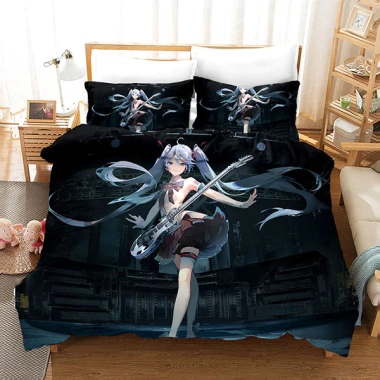 Bộ Drap Giường Đôi 3IN1 Hatsune Miku SY3 - Anime Vocaloid, Gối Thoải Mái, 379,080₫