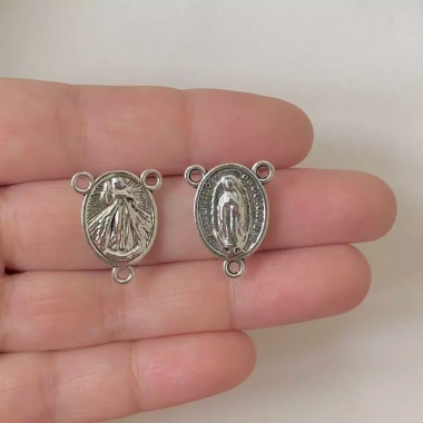 Bộ dụng cụ làm đồ trang sức 10 viên Virgin Mary 3 lỗ – Cầu nguyện Mân Côi, Crafting vòng cổ, vòng tay, giá ưu đãi 63.250 VND
