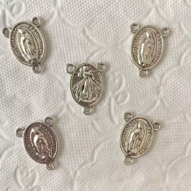 Bộ dụng cụ làm đồ trang sức 10 viên Virgin Mary 3 lỗ – Cầu nguyện Mân Côi, Crafting vòng cổ, vòng tay, giá ưu đãi 63.250 VND
