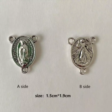 Bộ dụng cụ làm đồ trang sức 10 viên Virgin Mary 3 lỗ – Cầu nguyện Mân Côi, Crafting vòng cổ, vòng tay, giá ưu đãi 63.250 VND