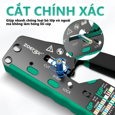 Bộ Dụng Cụ Uốn Dây Cáp Mạng Ethernet Zoeax Cat6 RJ45 8P8C - Giá ưu đãi 296.999₫ 3 Bộ Dụng Cụ Uốn Dây Cáp Mạng Ethernet Zoeax Cat6 RJ45 8P8C - Giá ưu đãi 296.999₫ 3