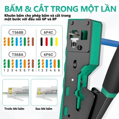 Bộ Dụng Cụ Uốn Dây Cáp Mạng Ethernet Zoeax Cat6 RJ45 8P8C - Giá ưu đãi 296.999₫