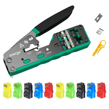 Bộ Dụng Cụ Uốn Dây Cáp Mạng Ethernet Zoeax Cat6 RJ45 8P8C - Giá ưu đãi 296.999₫