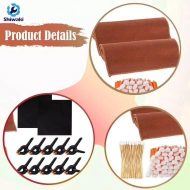 Bộ dụng cụ vệ sinh thẻ tín dụng 5 trong 1: khăn bông, đĩa acrylic, vải da lộn, kẹp lò xo, chất làm mịn - Giá chỉ 384.480₫