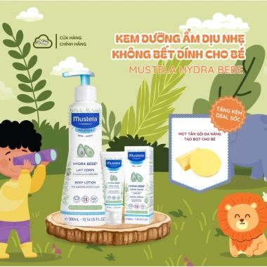 Bộ dưỡng ẩm da thường cho bé sơ sinh Mustela dịu nhẹ không bết dính Giá 210.000 VND
