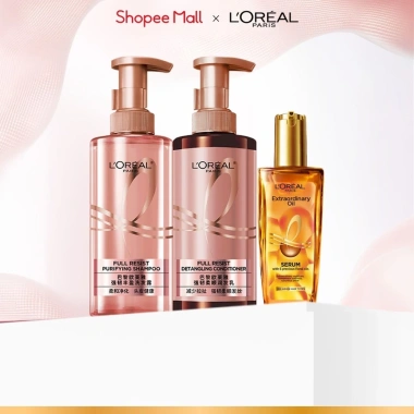 Bộ Elseve Full Resist 440ml x2 + L'Oreal Sleek 100ml - Ngừa gãy rụng, tóc chắc, Giá 689k