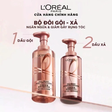 Bộ Elseve Full Resist 440ml x2 + L'Oreal Sleek 100ml - Ngừa gãy rụng, tóc chắc, Giá 689k 4