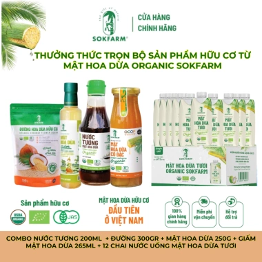 Bộ gia vị hữu cơ Mật Hoa Dừa Sokfarm – USDA, EU, JAS – Giá 550.000₫