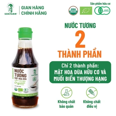 Bộ gia vị hữu cơ Mật Hoa Dừa Sokfarm – USDA, EU, JAS – Giá 550.000₫