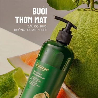Bộ Gội Xả Bưởi Cocoon 500ml+310ml Không Sulfate Giảm Gãy Rụng - Giá 195k