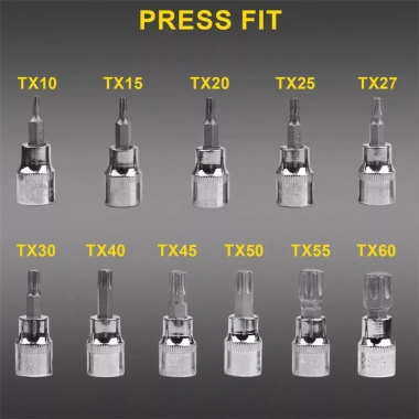 Bộ khẩu tuýp E đầu lục giác hoa thị 34 chi tiết tặng đầu chuyển 3/8 giá ưu đãi 164k 5