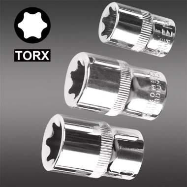 Bộ khẩu tuýp E đầu lục giác hoa thị 34 chi tiết tặng đầu chuyển 3/8 giá ưu đãi 164k 6