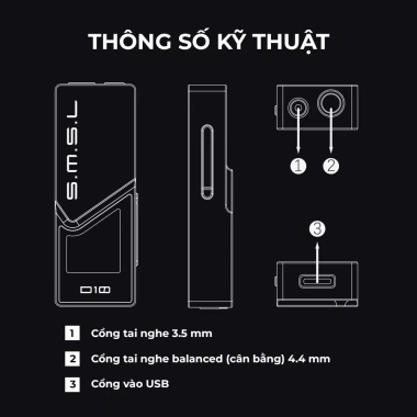 Bộ Khuếch Đại Tai Nghe SMSL D10 - DAC D10 Mini Hi-res, Giải Mã Âm Thanh Di Động, Giá Ưu Đãi 2,275,996 VND