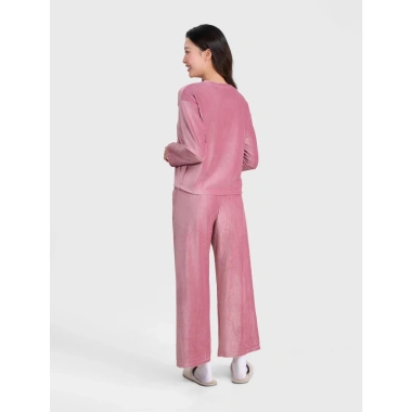 Bộ mặc nhà vải nhung nữ CANIFA dài tay, quần ống suông, Oeko‑Tex, ưu đãi 489.000₫