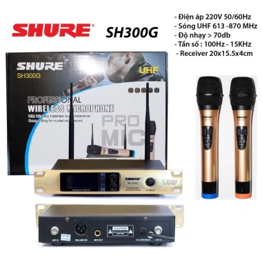 Bộ Micro Karaoke Shure SH300G Loại 1 - Âm Thanh Sắc Nét, Giá Ưu Đãi 1.185.000₫ 2