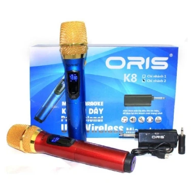 Bộ Micro không dây ORIS K8 2Mic chính hãng, chống hú cực, giảm tiếng, giá 1,100,000 VND 2