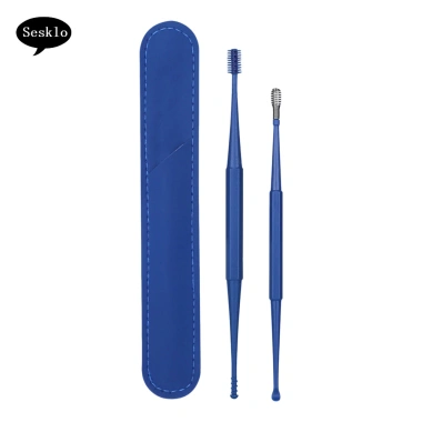 Bộ Muỗng Tai Tái Sử Dụng Thép Không Gỉ - Tay Cầm Dài, Vỏ Da Giả, Tẩy Sáp Tai 50.600đ