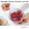 Bộ nắp giãn silicon DAISO 3 kích cỡ - Niêm phong bát, cốc, lọ, kín khí, không BPA