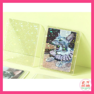 Bộ nạp Mini ba chiều DAISO 5 chiếc - Bảo vệ thẻ cứng lấp lánh, giá đỡ Photocard Polaroid K‑pop, chỉ 172.800₫