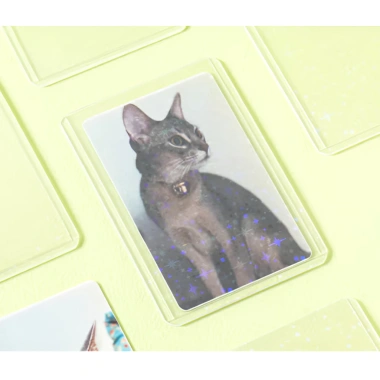 Bộ nạp Mini ba chiều DAISO 5 chiếc - Bảo vệ thẻ cứng lấp lánh, giá đỡ Photocard Polaroid K‑pop, chỉ 172.800₫
