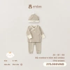 Bộ Newborn Embes Dài Tay Cài Chéo + Mũ Cotton Mỏng Mát cho Bé 0‑3 Tháng – Giá chỉ 272.250đ 10