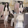 Bộ Ngủ Lụa Cao Cấp Dài Cổ Bèo Voan Dây Hoa Chuông Tiểu Thư Lyly QCCC - 545k
