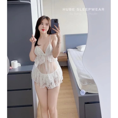 Bộ Ngủ Ren Siêu Sexy Mút Ngực Xíu Sleepwear – Giá 235k, Thoải mái & Gây chú ý