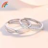Bộ nhẫn cặp đôi màu bạc, điều chỉnh size dễ dàng - Quà tặng sang trọng cho nữ 4