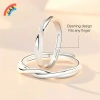 Bộ nhẫn cặp đôi màu bạc, điều chỉnh size dễ dàng - Quà tặng sang trọng cho nữ 5