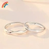 Bộ nhẫn cặp đôi màu bạc, điều chỉnh size dễ dàng - Quà tặng sang trọng cho nữ 9