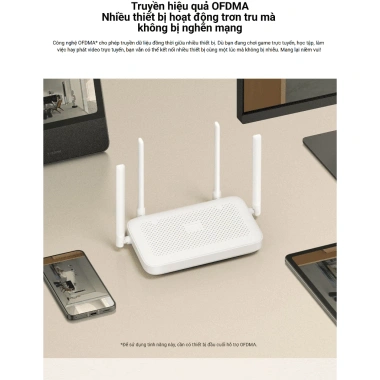 Bộ Phát Wifi Xiaomi AX1.500 White - WiFi 6, bảo hành 6 tháng, giảm giá 890k
