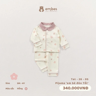 Bộ Pijama Dài Tay Embes Cotton 8-18kg Thêu Hình Caro – Giá chỉ 272.000₫ 7