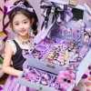 Bộ quà tặng Kuromi cho bé gái: phụ kiện tóc công chúa, kẹp tóc, hộp quà sinh nhật