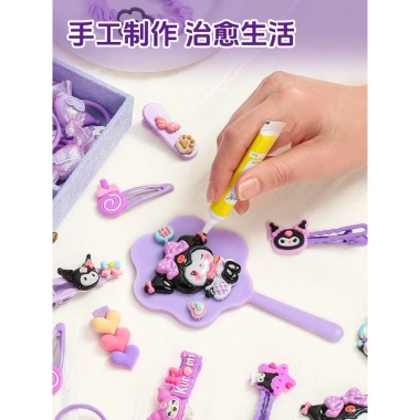 Bộ quà tặng Kuromi cho bé gái: phụ kiện tóc công chúa, kẹp tóc, hộp quà sinh nhật 9