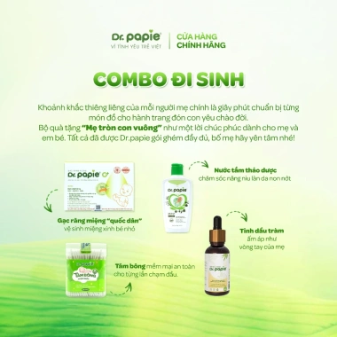 Bộ quà tặng Mẹ Tròn Con Vuông Dr.Papie combo đi sinh tiện lợi, hành trang đón bé chào đời - Giá ưu đãi 339k