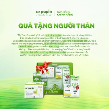 Bộ quà tặng Mẹ Tròn Con Vuông Dr.Papie combo đi sinh tiện lợi, hành trang đón bé chào đời - Giá ưu đãi 339k