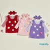 Bộ quần áo bé gái Aqua‑Baby mùa thu: Áo liền quần sọc dài tay, váy hoa, băng đô 3 chiếc - Giá chỉ 256.716₫