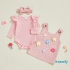 Bộ quần áo bé gái Aqua‑Baby mùa thu: Áo liền quần sọc dài tay, váy hoa, băng đô 3 chiếc - Giá chỉ 256.716₫ 2