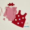 Bộ quần áo bé gái Aqua‑Baby mùa thu: Áo liền quần sọc dài tay, váy hoa, băng đô 3 chiếc - Giá chỉ 256.716₫ 3