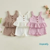 Bộ quần short bé gái Aqua-Kids 2 món áo hai dây rỗng dây buộc mùa hè chỉ 236k