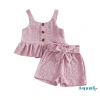 Bộ quần short bé gái Aqua-Kids 2 món áo hai dây rỗng dây buộc mùa hè chỉ 236k 10