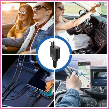 Bộ sạc ô tô 4 trong 1 - Sạc điện thoại nhanh, đa cổng, giá ưu đãi 190.000 VND